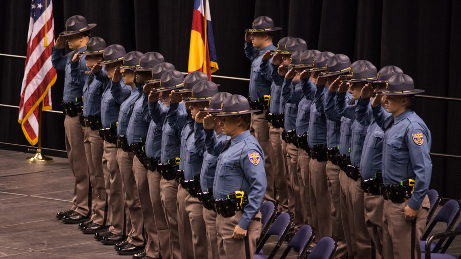 Cadet Troopers Saluting at Graduation
