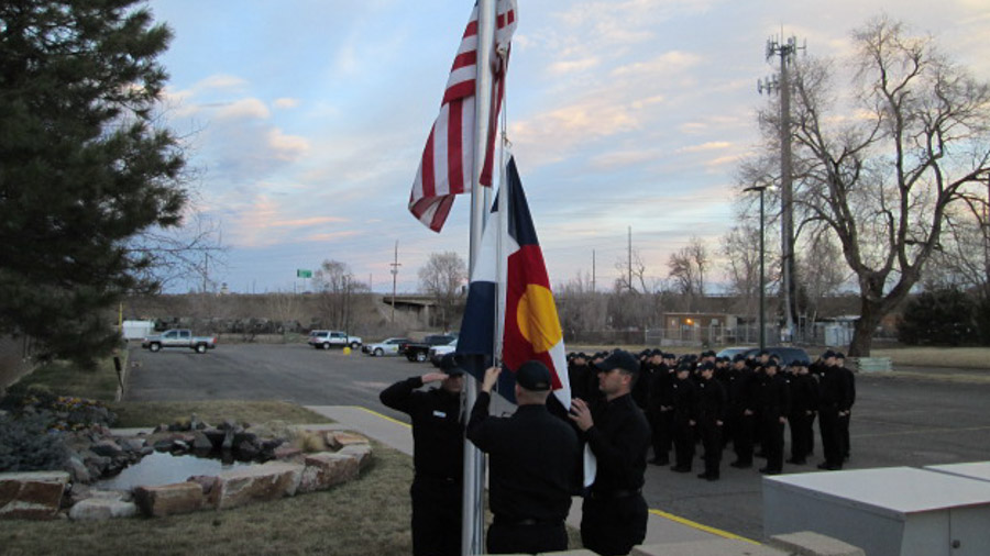 Cadets Raising the Flag