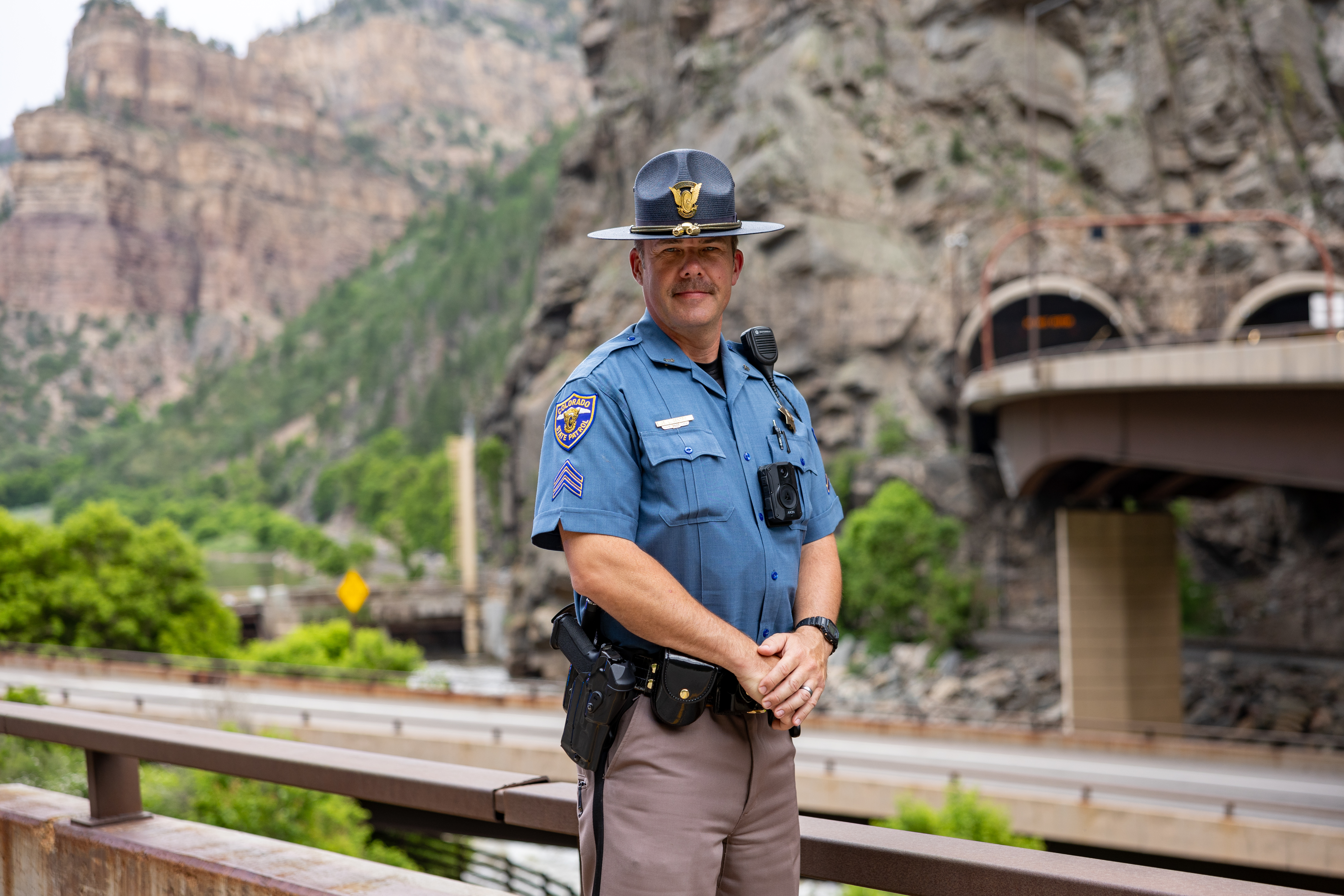 Trooper posed near Eisenhower Tunnel