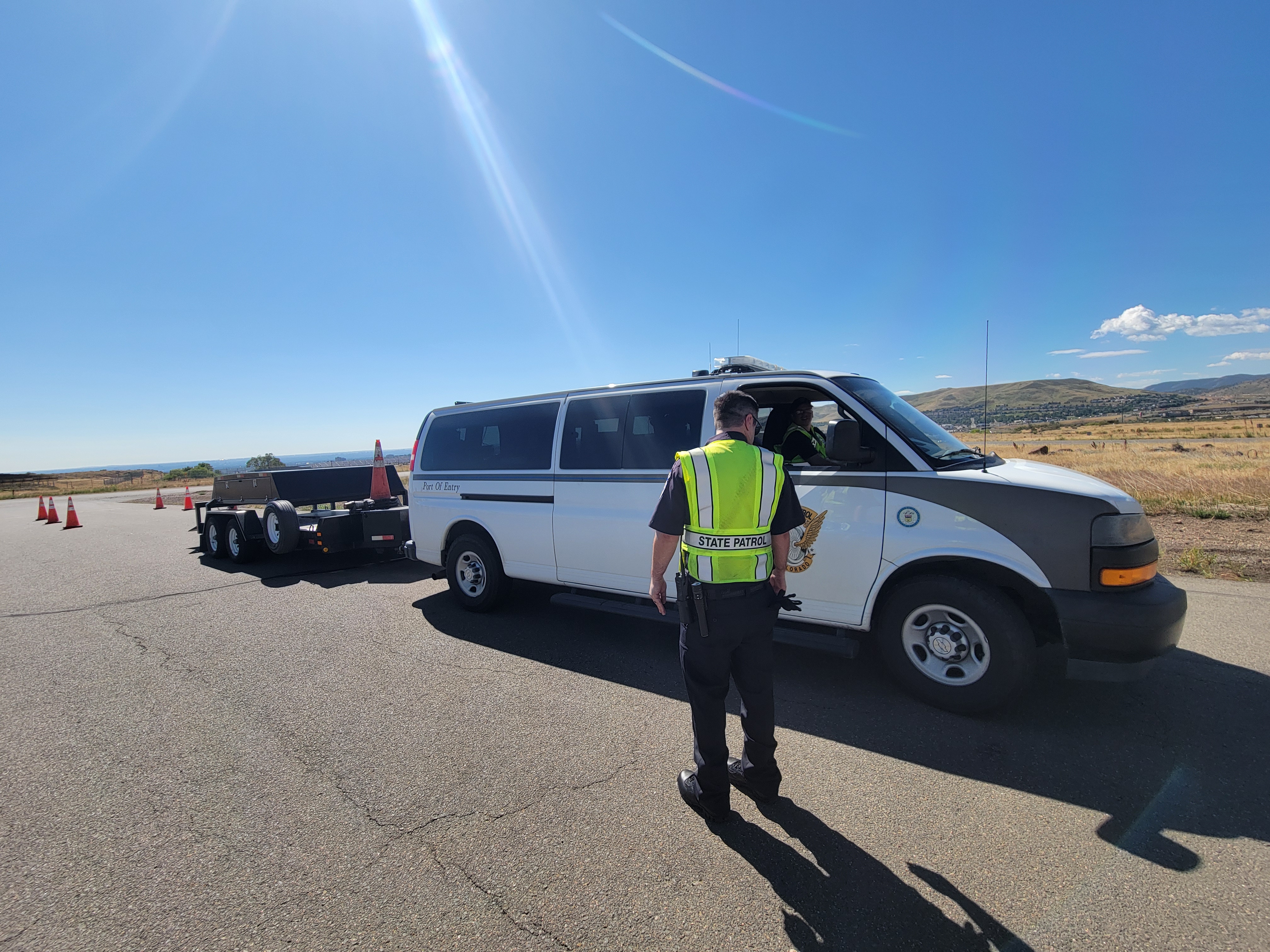 POE cadets learning driving procedures at the track. 
