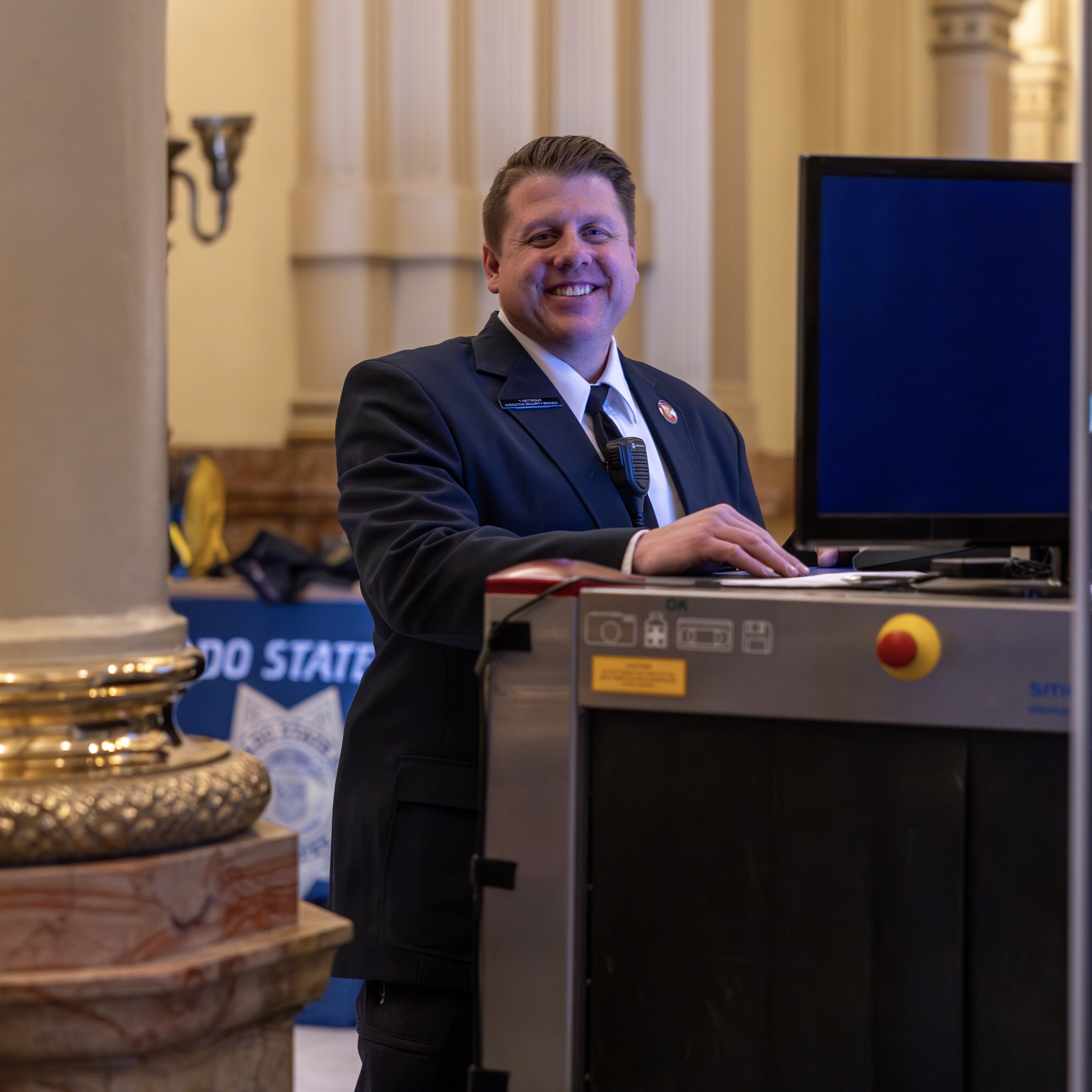 Security officer working at Capitol