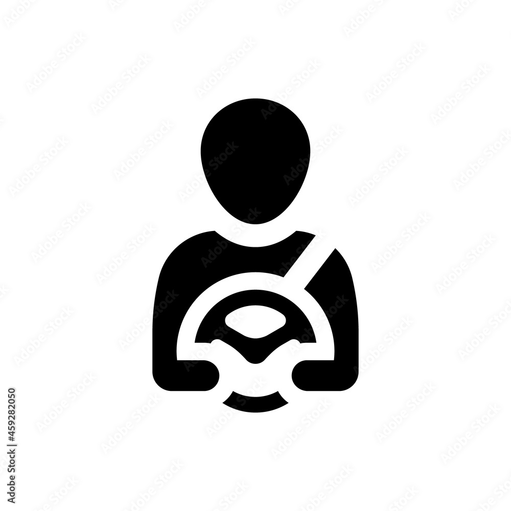 icon showing adult driving with seatbelt.