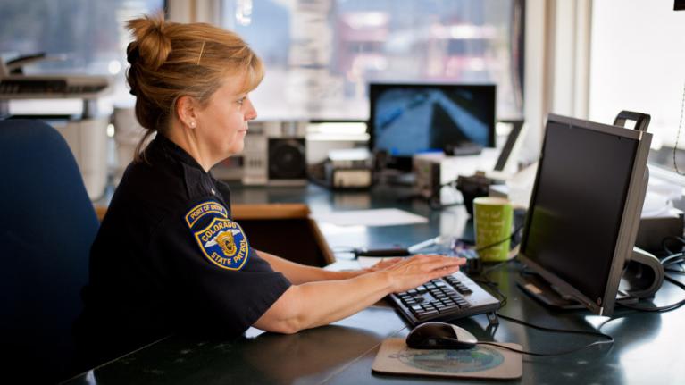 Woman at computer