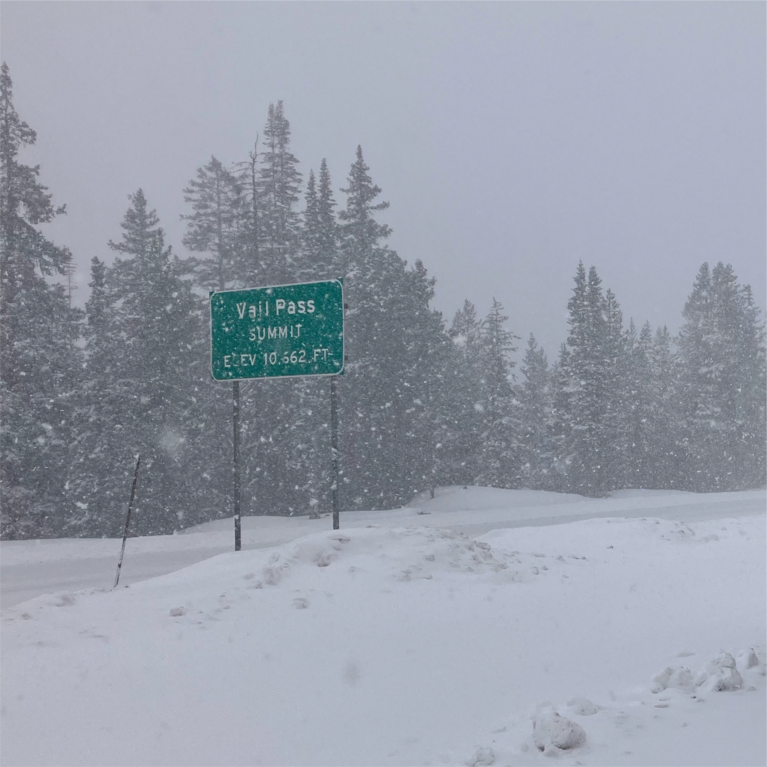 Vail pass with snow